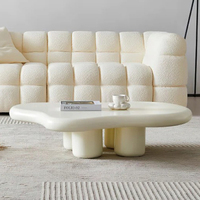 Table basse nuage de luxe française, design moderne et créatif, style blanc et crème, pour petit salon – Nouveauté 2026, vente chaude, quantité minimale de commande 50 pièces