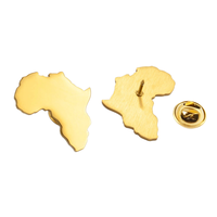 Broche Carte d'Afrique en Gros Unisexe en Acier Inoxydable Cadeau Épingle de Fête Nigéria Congo Algérie Égypte Ghana Zimbabwe Cameroun Togo