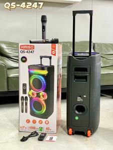 Enceintes portables rechargeables KIMISO Twin 6,5 pouces avec batterie, enceinte Bluetooth RGB, enceinte sans fil USB, DJ, karaoké, microphone - Product Image 3