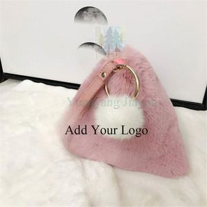 Stylish Plush Rabbit Fur Triangle Handbag for Fashion <strong>Lovers</strong> - Product Image 5
