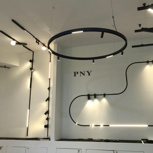 Tốt nhất bán 3cct thông minh siêu mỏng Thạch cao hệ thống đường sắt theo dõi đèn có thể điều chỉnh COB di chuyển đầu tại chỗ thông minh LED Magnetic theo dõi ánh sáng - Product Image 2