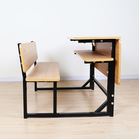 Pupitre Double en Bois pour Salle de Classe ZOIFUN avec Banc
