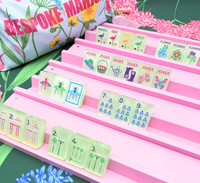 Tuiles de Mahjong américaines Matcha Pearl, seulement 160 pièces, Garden Glow, tuiles de Mahjong peintes à la main par des artisans, qualité professionnelle de club