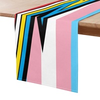 Chemin de table personnalisé en polyester, motif arc-en-ciel, pour personnes transgenres, gays, handicapées, idéal pour les fêtes à thème et la présentation de table pour événements.