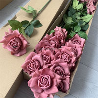 B-1104 Fleurs Super Star, roses artificielles faites à la main, toucher réel, branche unique, longue tige, style moderne, décoration de mariage, vente en gros