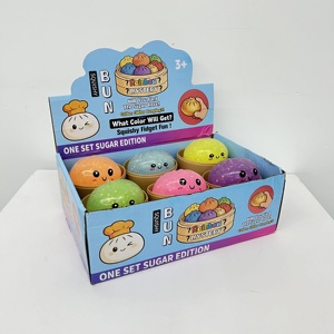 USA Warehouse Night Glow Glitter Steamed Bun Glowing Dumpling Squishy Soft Squeeze Stress Fidget Anxiety Relief Sensory Toy - Product Image 3