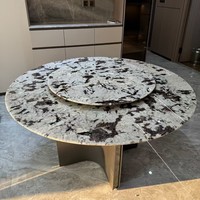 Table de salle à manger carrée en marbre translucide de luxe moderne DCT006 Dechitong et bar pour hôtel - Mobilier haut de gamme pour salle à manger