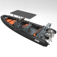 Bateau pneumatique double moteur 25ft RHIB 760 Aluminium Deep V Rigid Hull RIB