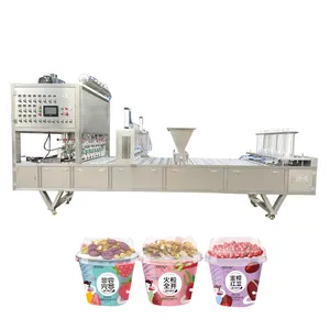 Automatic Cheese Yogurt Honey Cup Filling Lid Machine Oat Yogurt Cup Filling And Capping Machine