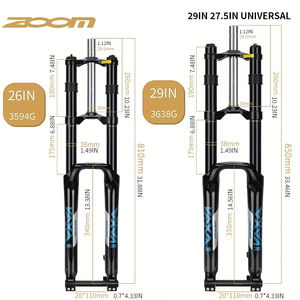 <strong>ZOOM</strong> Bicycle Front <strong>Fork</strong> 26/27.5/29in for MTB Downhill Double Shoulder Shock Absober Damping Adjust Speed-Down Suspension <strong>Fork</strong> - Product Image 2