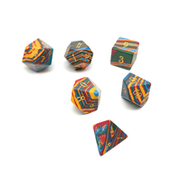 Nouvel ensemble de dés polyédriques synthétiques à prix réduit, design arc-en-ciel, finition soyeuse, pour jeux de rôle DND et jeux de table
