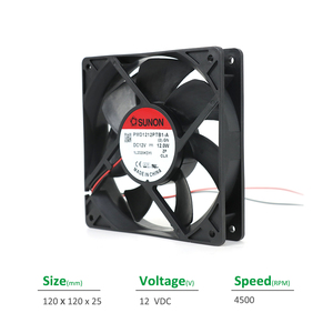 Sunon PMD1212PTB1-A (2).GN 120x120x25มม. 1000mA 12VDC 12.0W 4500rpm 150CFM ลูกปืนไฟฟ้าตู้พัดลมแกนอินเวอร์เตอร์ ODM - Product Image 2