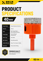 Foret diamanté torsadé brasé sous vide en acier à haute teneur en carbone 8 mm