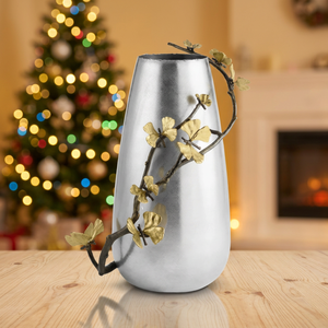 Vase de sol haut de gamme en laiton et fer forgé, moderne, gravé, écologique, résistant à la corrosion, robuste, durable, à large ouverture - Product Image 3