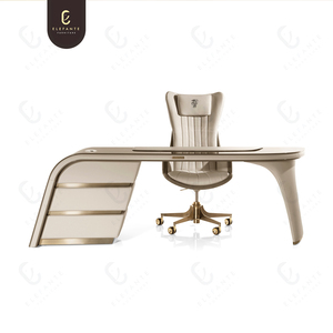 <span class=keywords><strong>Bureau</strong></span> de Direction Courbé en Bois Massif de Luxe Personnalisé, Haut de Gamme Élégant avec Rangement pour Maison ou <span class=keywords><strong>Bureau</strong></span> - Product Image 2