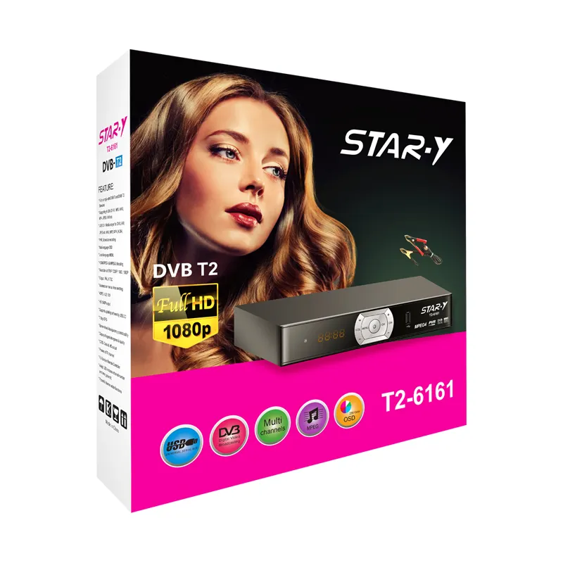STAR -Y T2-6161 New transmitter and receiver for drone android tv box dvb s2 decoder with sim card Malaysia High Definition set