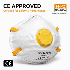 Masque respiratoire FFP3 avec valve, filtre anti-poussière et anti-fumée non tissé à 3 couches, forme de coupelle jetable pour la prévention des épidémies - Product Image 1