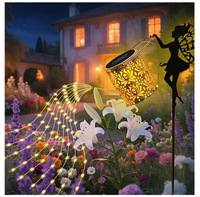 Lampe solaire féerique pour pelouse, en fer forgé, design ajouré, projecteur lumineux, étanche, pour jardin extérieur, cour, lampe en forme de théière