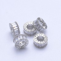 Lot de 20 perles entretoises à grand trou de 6 mm en laiton plaqué or 18 carats avec micro-pavé de zircone cubique pour la fabrication de bijoux DIY (bracelets, colliers)