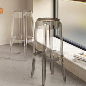 <span class=keywords><strong>Tabouret</strong></span> <span class=keywords><strong>de</strong></span> <span class=keywords><strong>bar</strong></span> haut empilable en résine plastique moderne, 75 cm, transparent, en acrylique <span class=keywords><strong>Ghost</strong></span>, pour usine et usages professionnels - Product Image 5