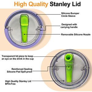Couvercle de paille de rechange pour gobelet 40 oz, adapté aux couvercles de gobelets Stanley Quencher étanches et résistants aux éclaboussures avec poignée - Product Image 4