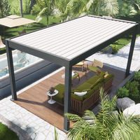Pergola en aluminium réglable, imperméable, motorisée, taille personnalisable, revêtement en poudre blanc, arches de jardin, pergola