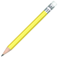Crayons de pointage promotionnels en bois de tilleul, mini, demi-taille, circulaires, affûtés, avec gommes, personnalisables avec logo, faible MOQ, pour accessoires de golf