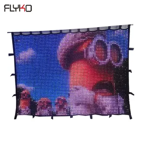 P35-P50 2x3m wedding backdrop decoration led stage curtain drape RGB3in1 led backdrop cloth With Remote Control