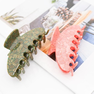 CANYUAN-Pinza de mandíbula para mujer, Logo de pelo personalizado, de madera naranja, acetato acrílico, pinza para el pelo, gran oferta - Product Image 1