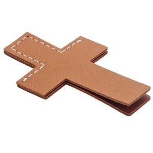 IStapromo Gifts PU Leather Cross <b>Bookmark</b> with Stitched Details Simple Page Holder Religious Page Marker for Bible Study - Product Image 5