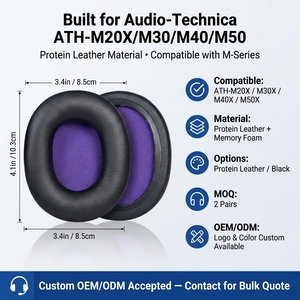 Almohadillas para Auriculares <span class=keywords><strong>ATH</strong></span> M20X para Audio Technica <span class=keywords><strong>ATH</strong></span> M20X M30 M40 <span class=keywords><strong>M50</strong></span>, Repuestos para Auriculares de Juego, Accesorios para Auriculares - Product Image 2