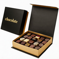 Caja de Papel Rígido con Separadores para Regalos, Dulces, Chocolates y Alimentos, Plegable, Magnética, Reciclable, con Impresión Personalizada del Logotipo de la Marca