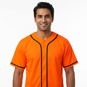 เสื้อซอฟต์บอลแบบติดกระดุมเสื้อเบสบอลระบายอากาศ - Product Image 1