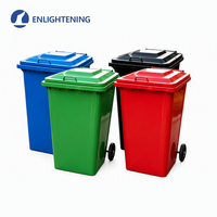 Poubelle à déchets en acier galvanisé de 360 L pour hôpital, poubelle à recyclage médical, poubelle à ordures, bac à déchets avec roues