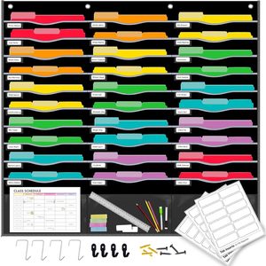 33 Pockets Hanging Wall File Organizer Legal Letter Size 47 x 45 Inch Office Storage Pocket Chart Over Door Organizer - Product Image 1