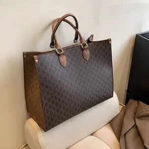 2024 High Quality Wholesale High Quality Vintage Monogrammed Tote Bag Large Capacity Mom Tote Bag