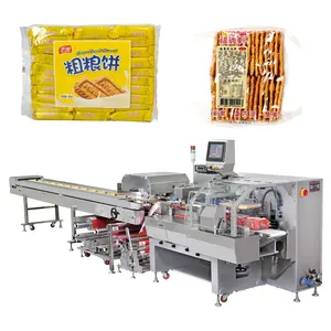 Paket Multi-baris Otomatis/Wafer Biskuit Paket Keluarga/Mesin Pengemasan Horizontal Pie Kuning Telur