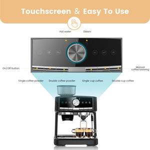 <span class=keywords><strong>Cafetera</strong></span> <span class=keywords><strong>Express</strong></span> Manual Semiautomática Máquina de Café Espresso con Molinillo - Product Image 5