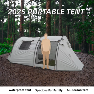 Tente d'extérieur portable en fibre <span class=keywords><strong>de</strong></span> verre quatre saisons imperméable 2026 pour <span class=keywords><strong>camping</strong></span> à domicile avec deux chambres et conception extensible – Vente en gros - Product Image 2