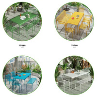 Ensemble de table et chaises de salle à manger d'extérieur en aluminium de style nordique, durable et personnalisé, pour mobilier d'extérieur, cour, jardin, balcon, salon de thé