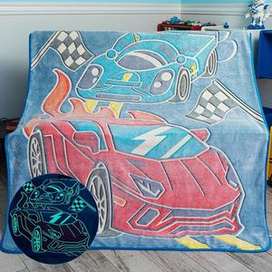 <b>Blue</b> Red Racing Cars Flannel <b>Blanket</b> <b>Throw</b> <b>Blanket</b> Nap <b>Blanket</b> Super Soft Machine Washable for Bed Sofa Couch Custom Print - Product Image 1