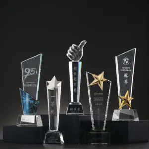 HDY High-Quality Acrylic Awards Crystal Glass Trophy Awards For Souvenir Crystal Glass Crafts Gifts Big Size Awards