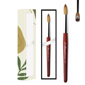 Pinceau acrylique 3D multifonctionnel Arsiffer, manche en bois rouge, forme ronde, poils 100% pur Kolinsky, personnalisé # 2- # 24 ongles en acrylique - Product Image 1