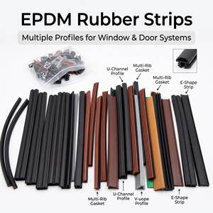 Perfil Extruido Personalizado, <span class=keywords><strong>Burlete</strong></span> Moderno de Silicona EPDM <span class=keywords><strong>para</strong></span> Ventanas y Puertas de Aluminio, Sello de Goma EPDM <span class=keywords><strong>para</strong></span> el Borde Inferior del Vidrio - Product Image 1