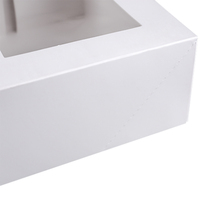 Boîte à gâteau en carton blanc de qualité alimentaire avec fenêtre transparente, personnalisable avec logo OEM, pour cadeaux d'anniversaire et pâtisseries