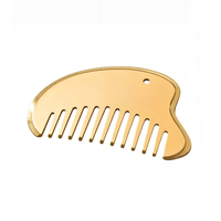 Peigne Gua Sha en laiton massif pour le massage du cuir chevelu, soulagement du stress et thérapie d'acupuncture crânienne, pour massage corporel, antistatique et démêlant