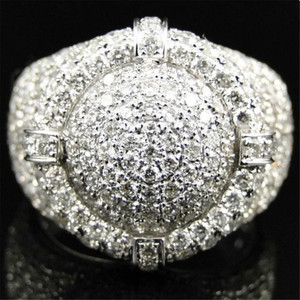 Mode Hip Hop anneau de Zircon plein de diamant étincelant hommes femmes bague de doigt bijoux cadeaux décor - Product Image 5