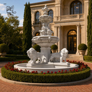 Fontana in Marmo Classica Europea di Grandi Dimensioni per Decorazione Esterna di Ville con Sculture di Leoni <span class=keywords><strong>e</strong></span> Figure - Product Image 1