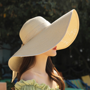 Sombrero plegable de ala ancha para <span class=keywords><strong>mujer</strong></span>, protección UV flexible, <span class=keywords><strong>visera</strong></span> enrollable con cinta para el sol para viajes de verano, <span class=keywords><strong>playa</strong></span>, pesca al aire libre para - Product Image 5