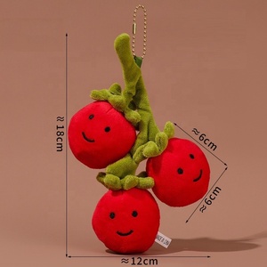 Porte-clés en peluche créatifs et mignons de 4 pouces, figurines de légumes Jellycats, brocoli, chou, gâteau <span class=keywords><strong>aux</strong></span> fruits, pendentifs alimentaires - Product Image 3